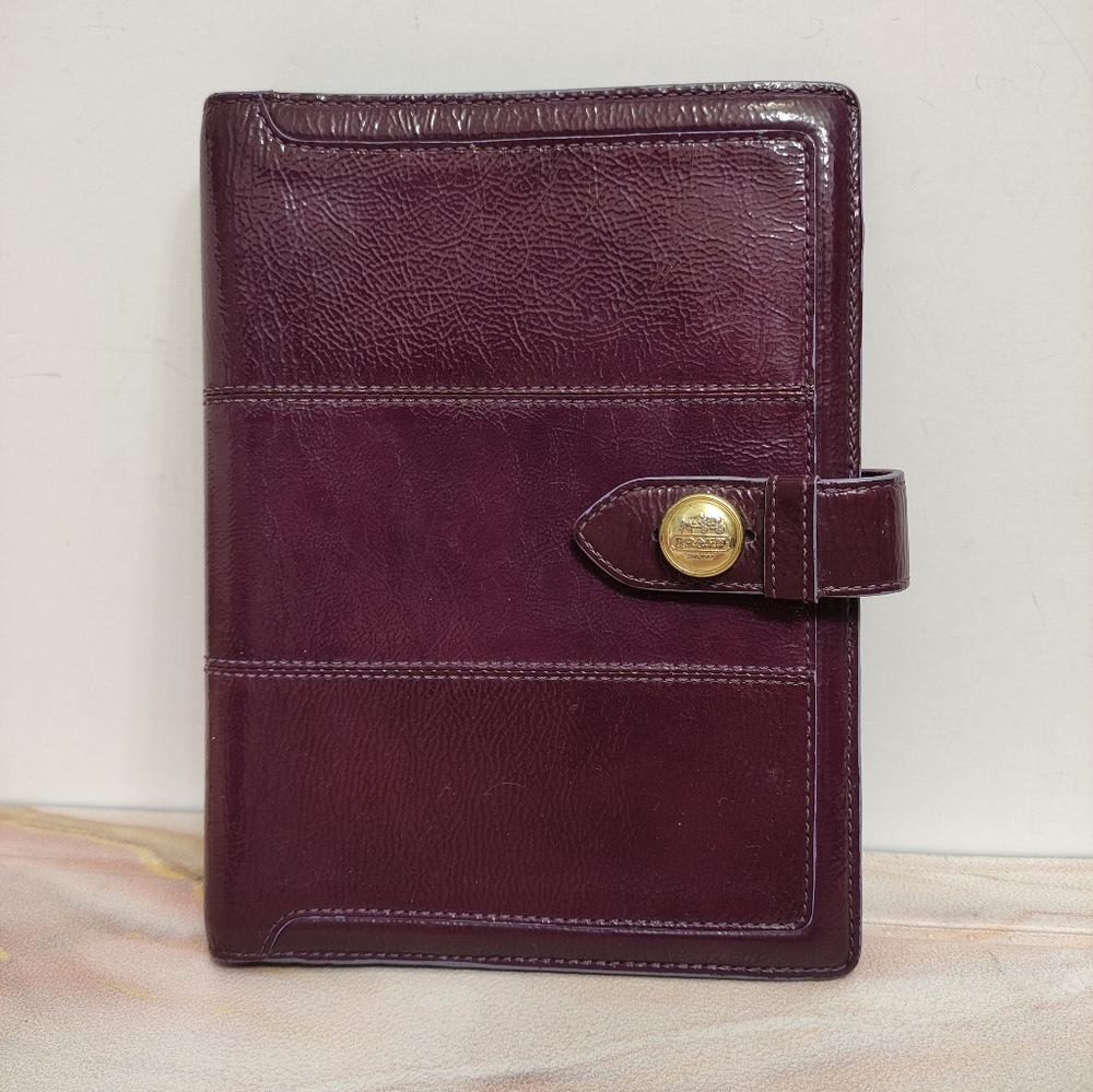 Vintage Y2K Coach Agenda Planner Purple Legacy Patent Leather Cover